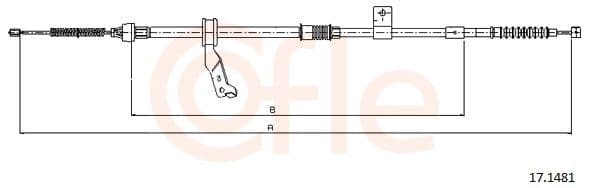 Cablu, frana de parcare COFLE 17.1481