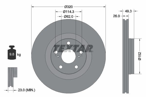 Disc frana TEXTAR PRO 92195303