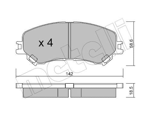 set placute frana,frana disc METELLI 22-1111-0