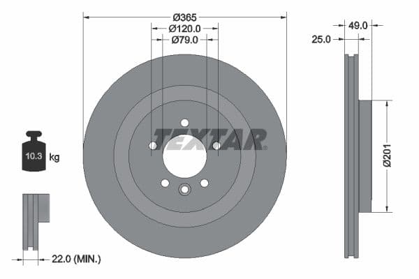 Disc frana TEXTAR PRO 92293003