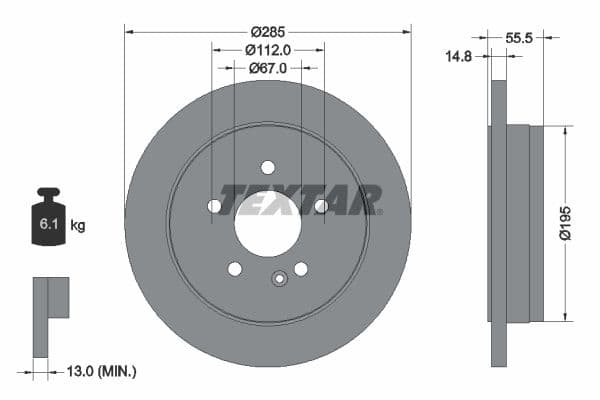 Disc frana TEXTAR 92090003