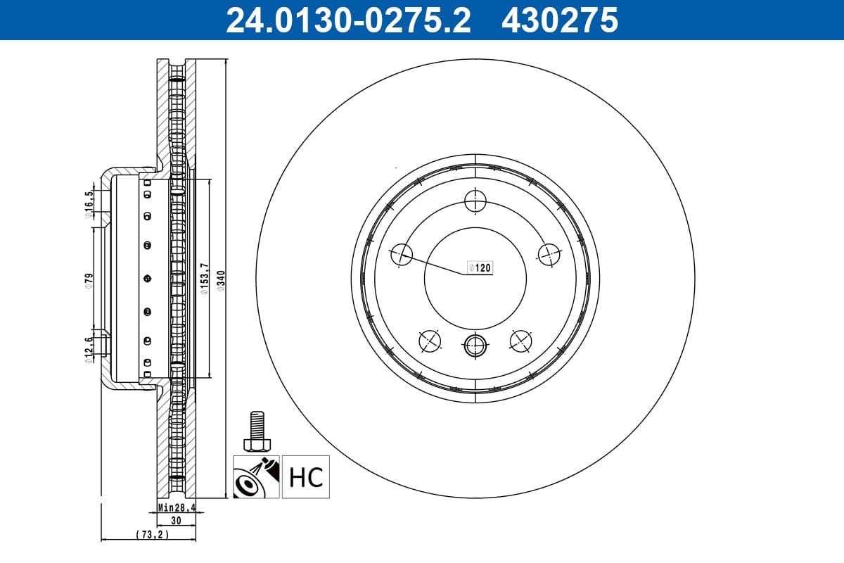 Disc frana ATE 24.0130-0275.2