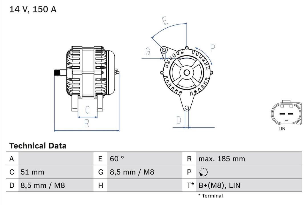 Generator / Alternator BOSCH 0 986 048 380