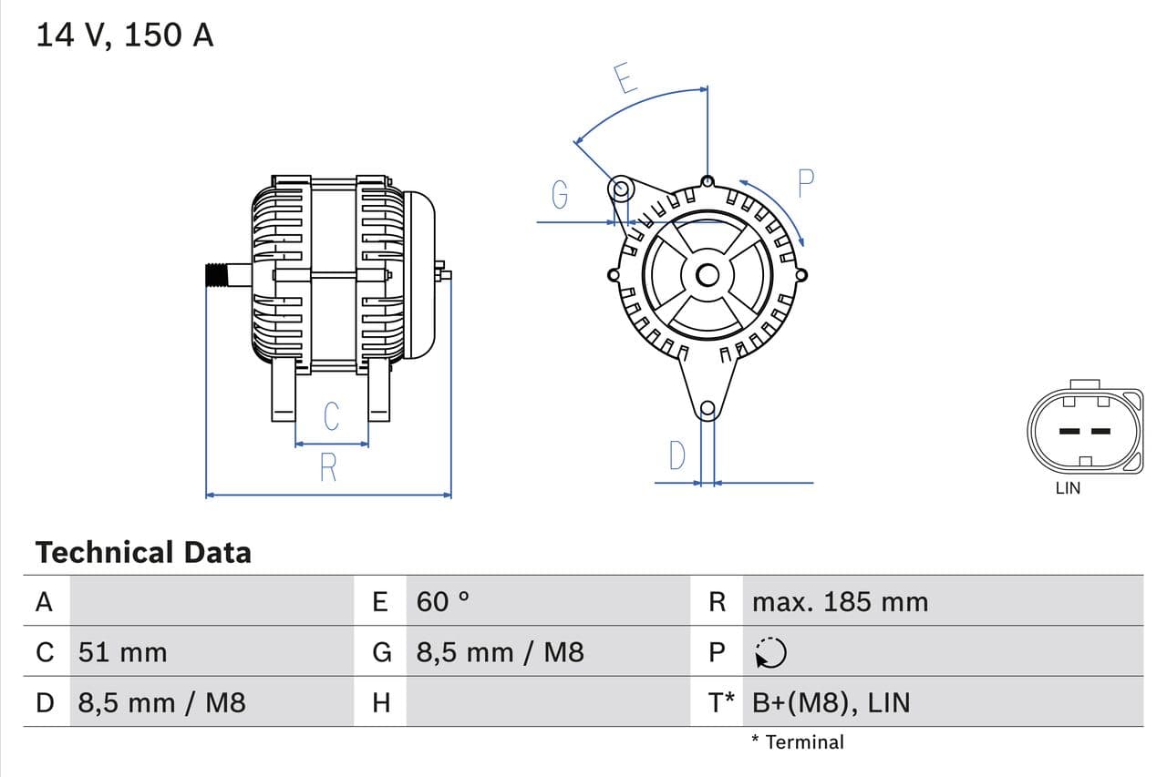 Generator / Alternator BOSCH 0 986 048 380