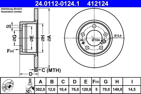 Disc frana ATE 24.0112-0124.1