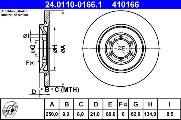 Disc frana ATE 24.0110-0166.1
