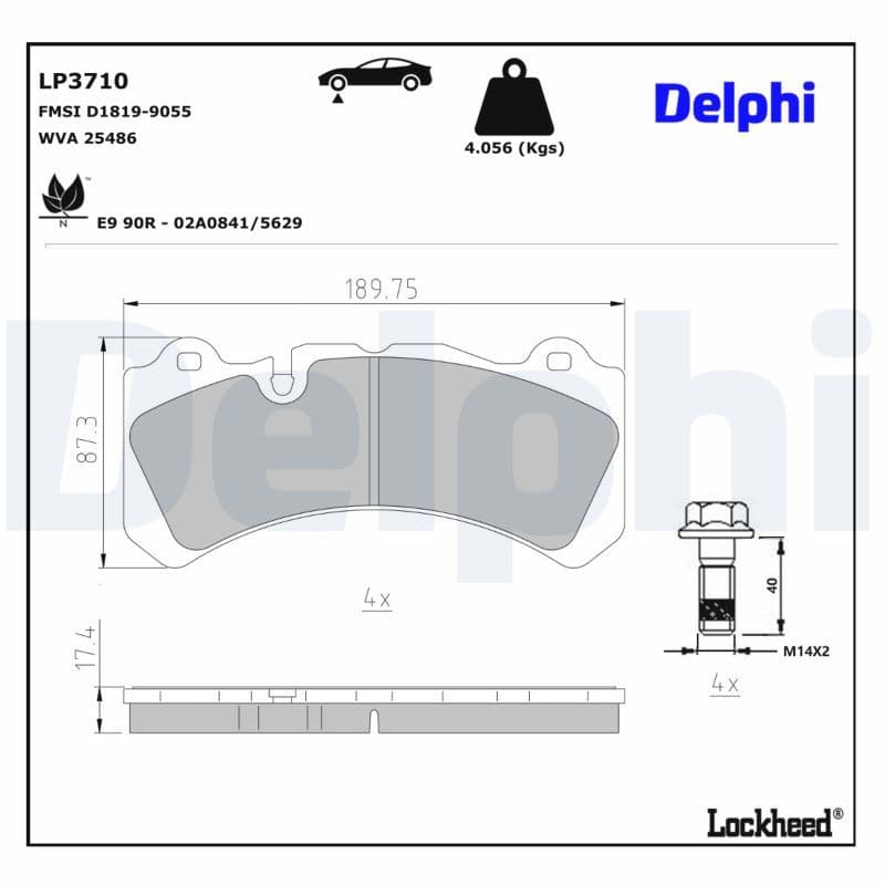 set placute frana,frana disc DELPHI LP3710