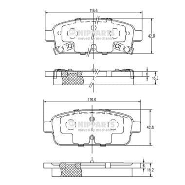 set placute frana,frana disc NIPPARTS N3610906