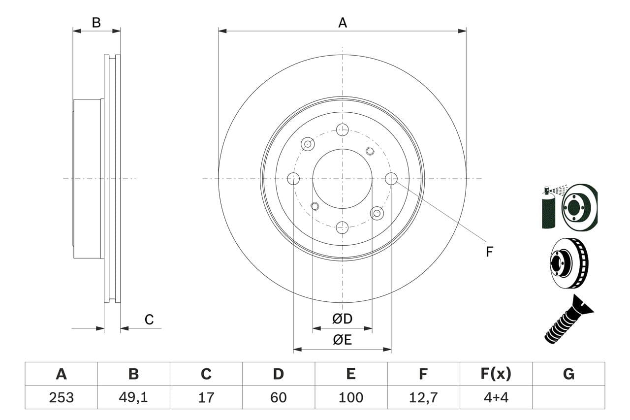 Disc frana BOSCH 0 986 479 E75