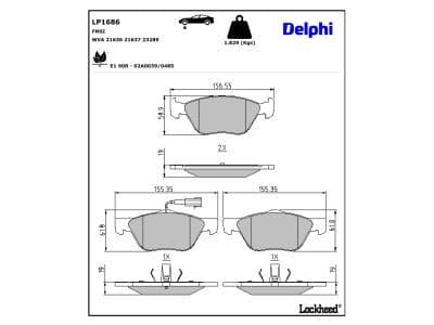 set placute frana,frana disc DELPHI LP1686