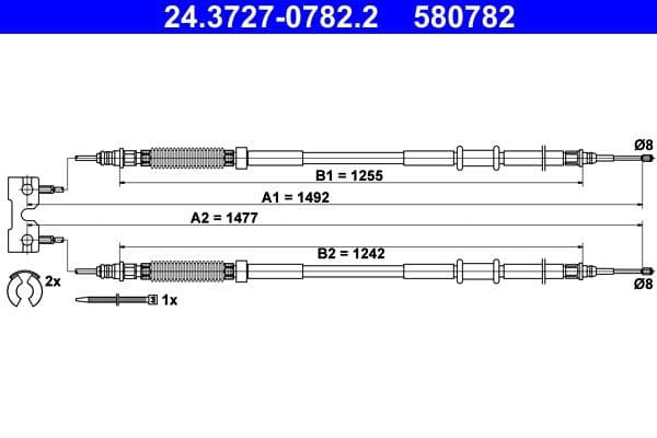 Cablu, frana de parcare ATE 24.3727-0782.2