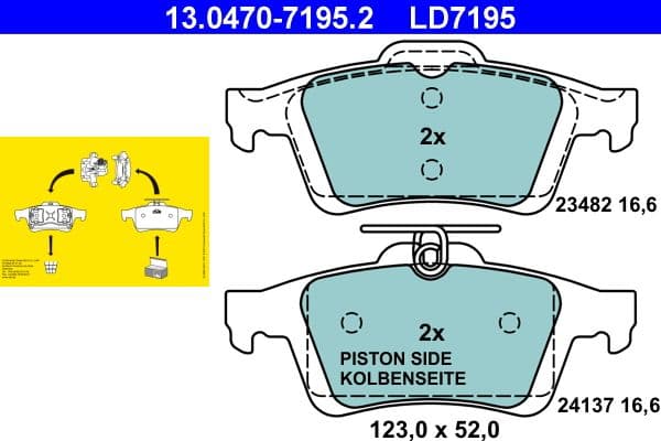 set placute frana,frana disc ATE Ceramic 13.0470-7195.2