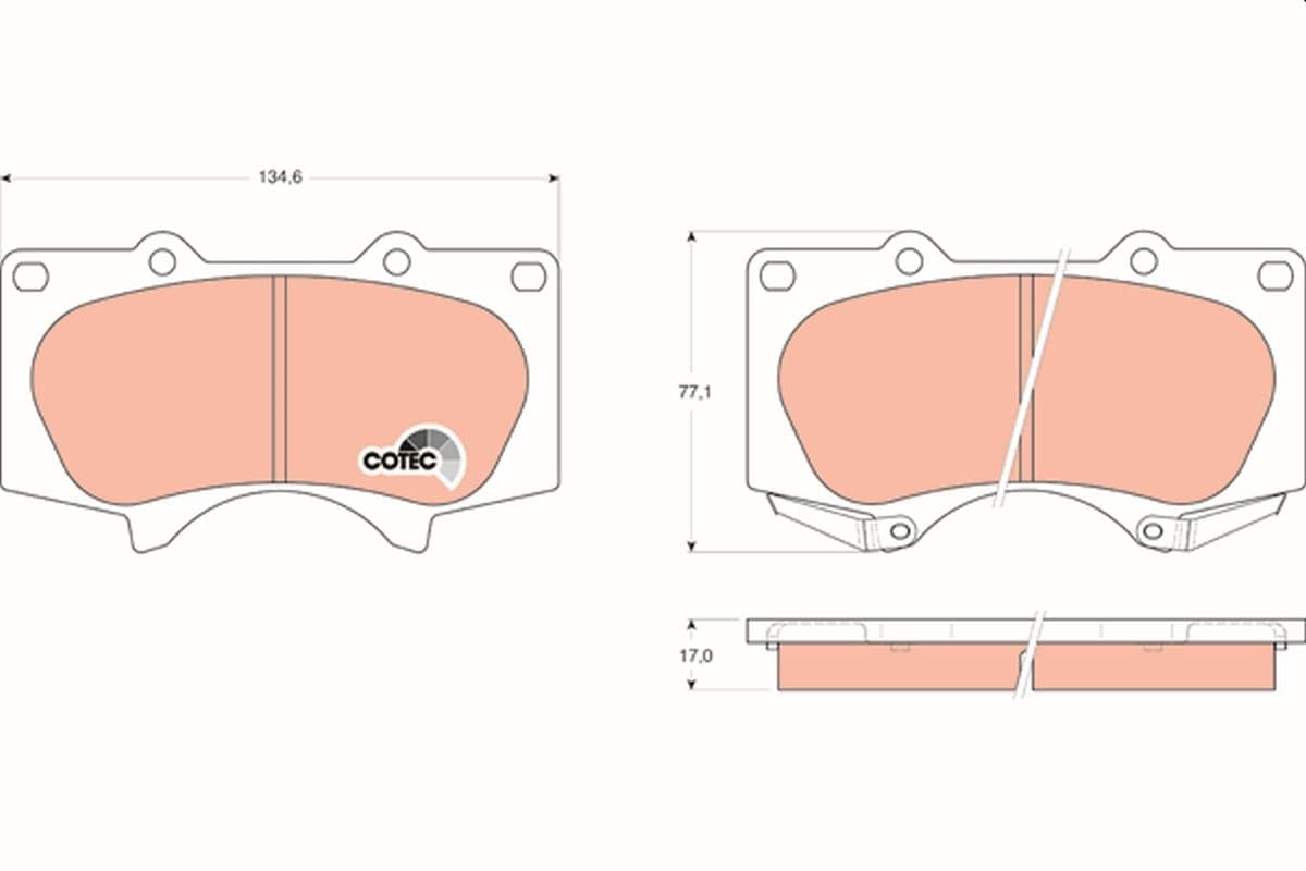 set placute frana,frana disc TRW COTEC GDB3364