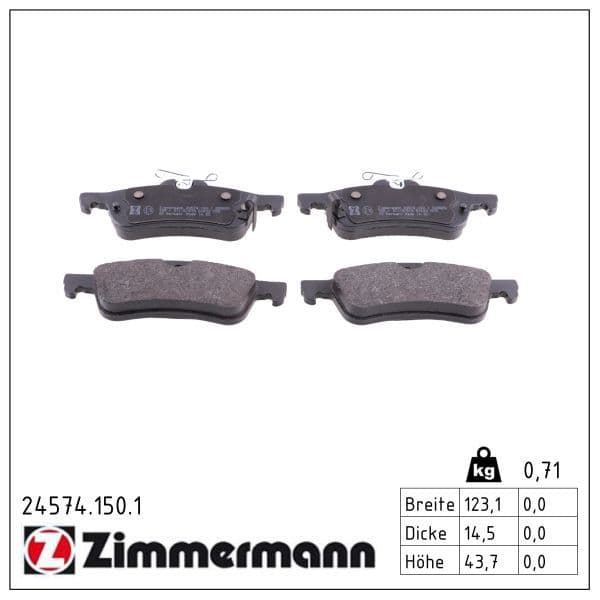 set placute frana,frana disc ZIMMERMANN 24574.150.1