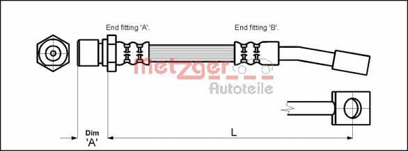 Furtun frana METZGER 4114679