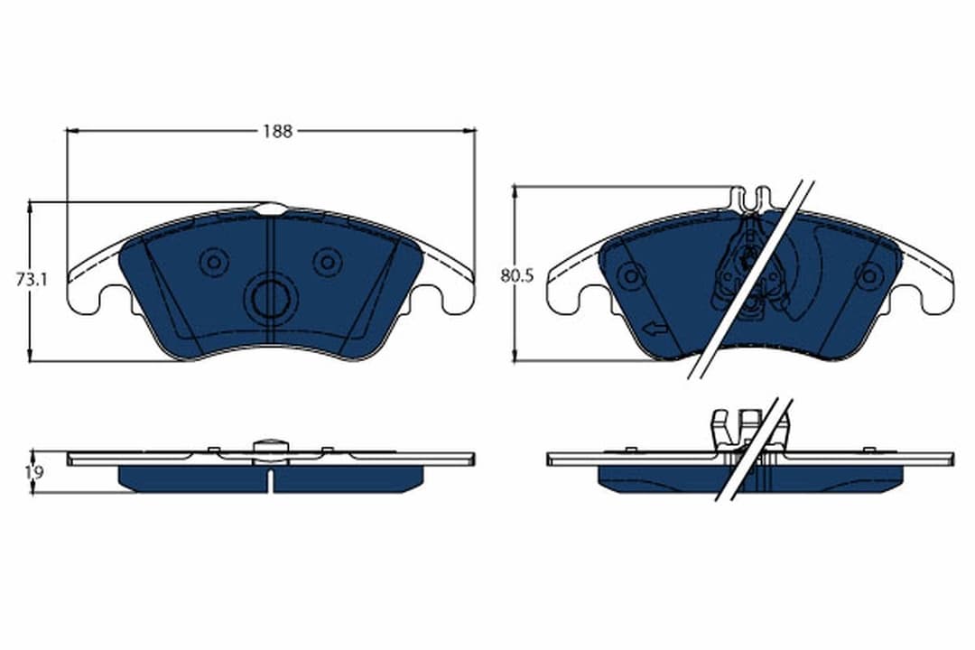 set placute frana,frana disc TRW ELECTRIC BLUE GDB1737BTE