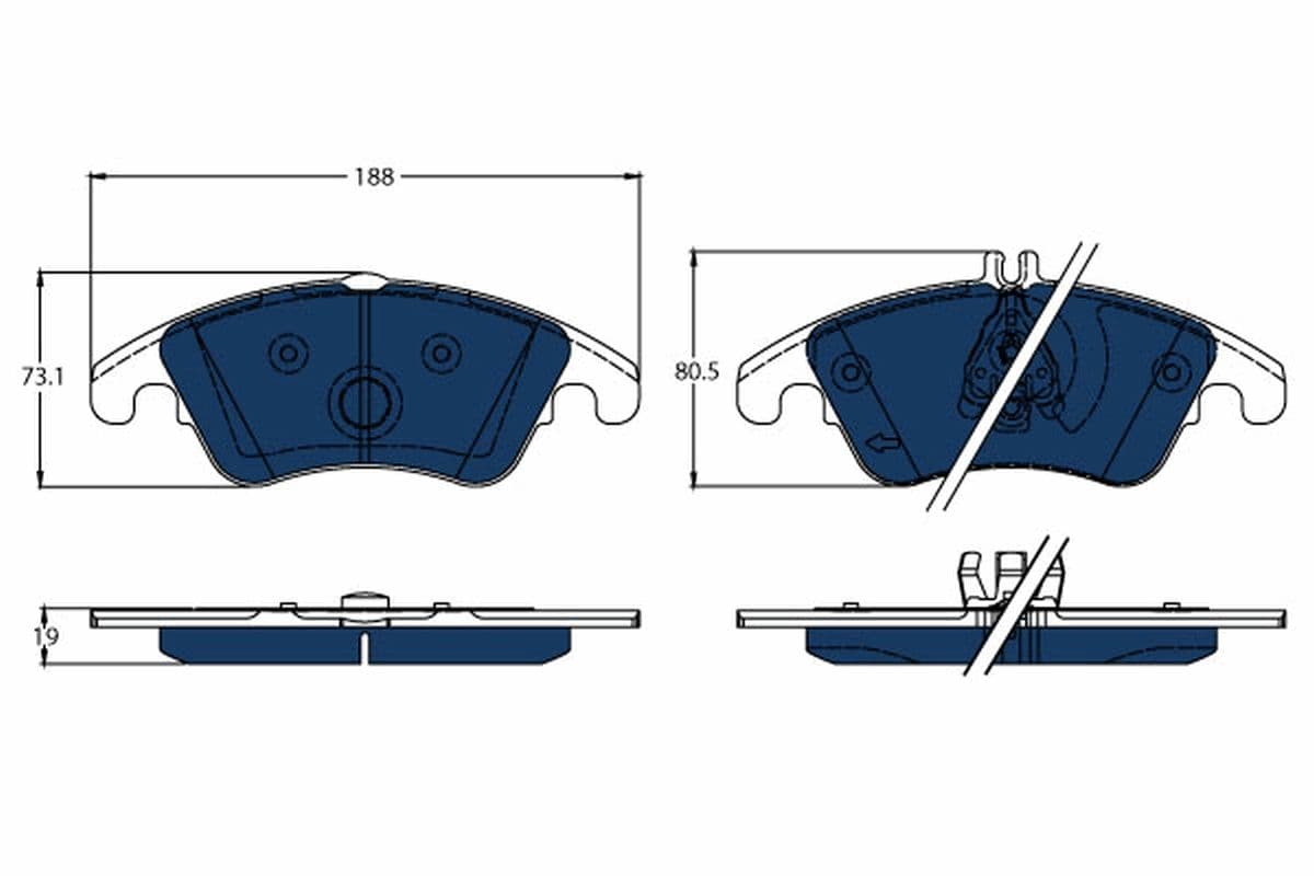 set placute frana,frana disc TRW ELECTRIC BLUE GDB1737BTE