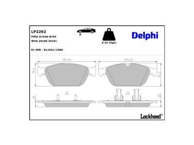 set placute frana,frana disc DELPHI LP2292