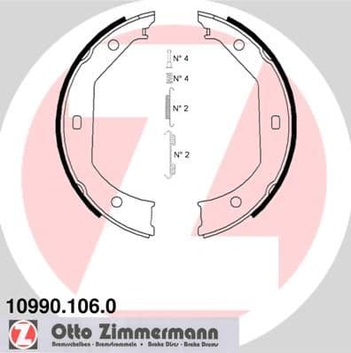 Set saboti frana, frana de mana ZIMMERMANN 10990.106.0