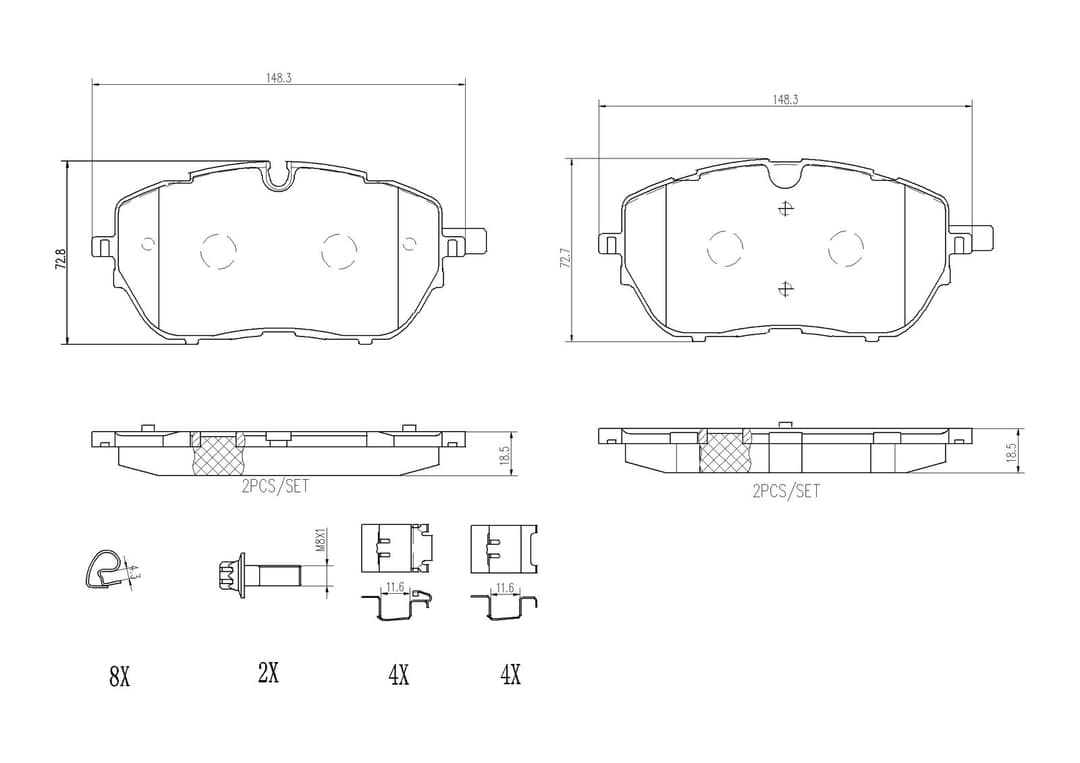 set placute frana,frana disc BREMBO PRIME LINE P 61 128