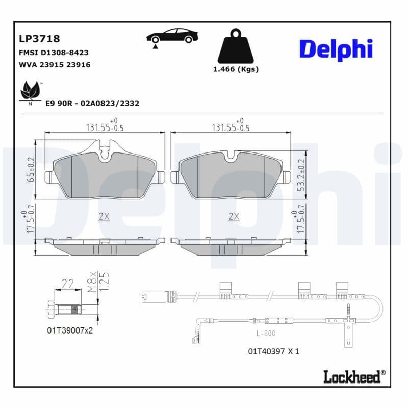 set placute frana,frana disc DELPHI LP3718