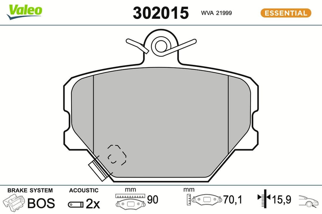 set placute frana,frana disc VALEO ESSENTIAL 302015