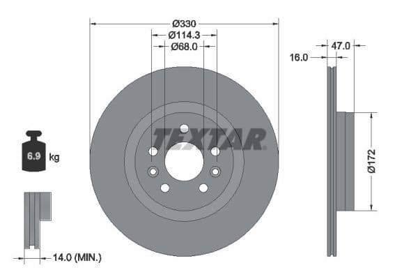 Disc frana TEXTAR PRO 92351803