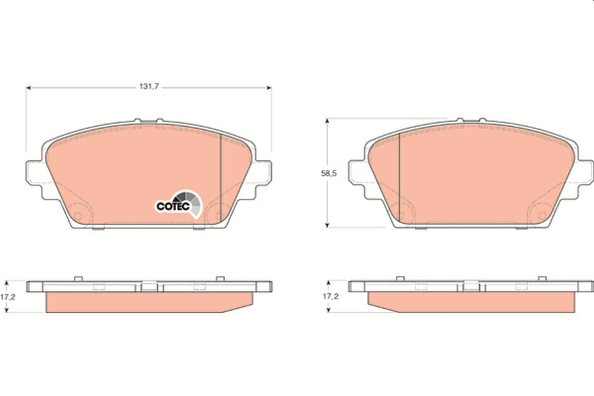 set placute frana,frana disc TRW COTEC GDB3227