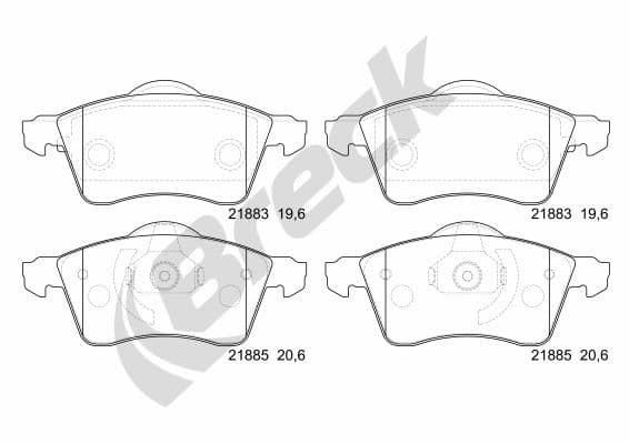 set placute frana,frana disc BRECK 21883 00 701 00