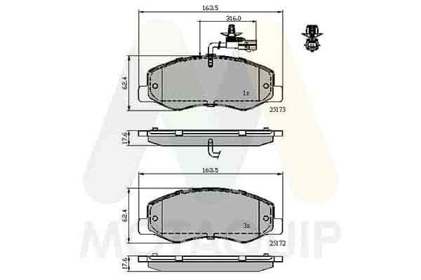 set placute frana,frana disc MOTAQUIP LVXL1637