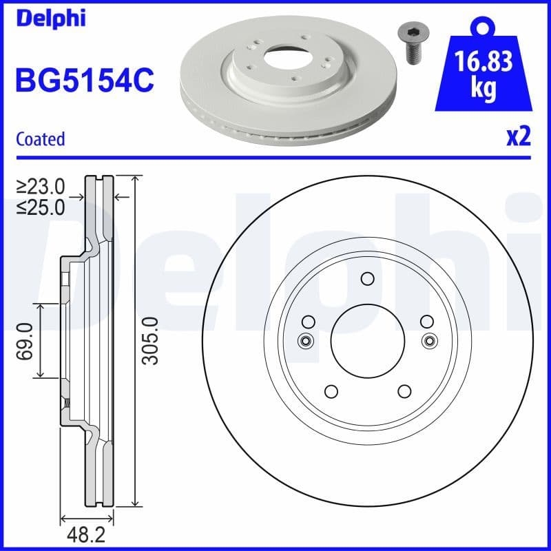 Disc frana DELPHI BG5154C