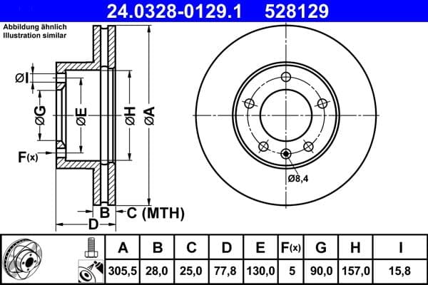Disc frana ATE 24.0328-0129.1
