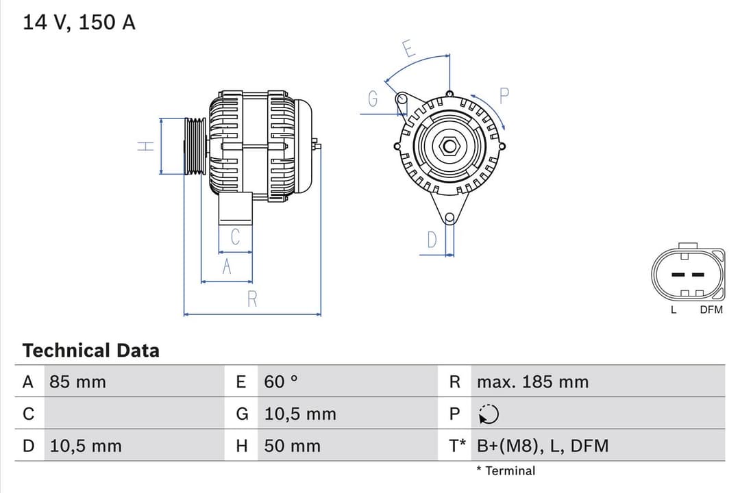 Generator / Alternator BOSCH 0 986 047 550