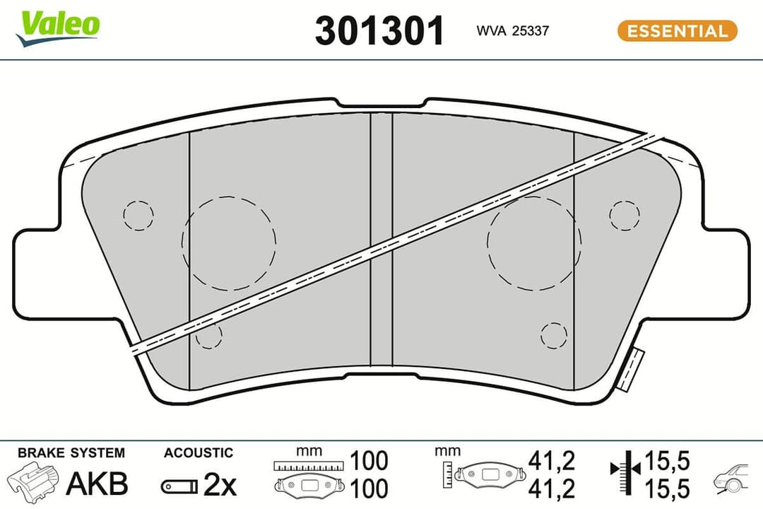set placute frana,frana disc VALEO ESSENTIAL 301301