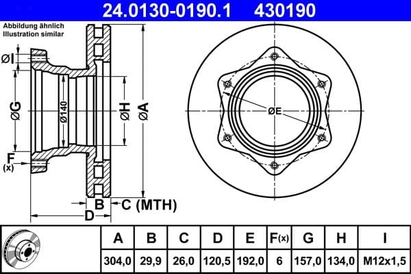 Disc frana ATE 24.0130-0190.1