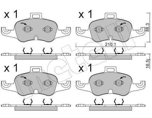set placute frana,frana disc METELLI 22-1127-1