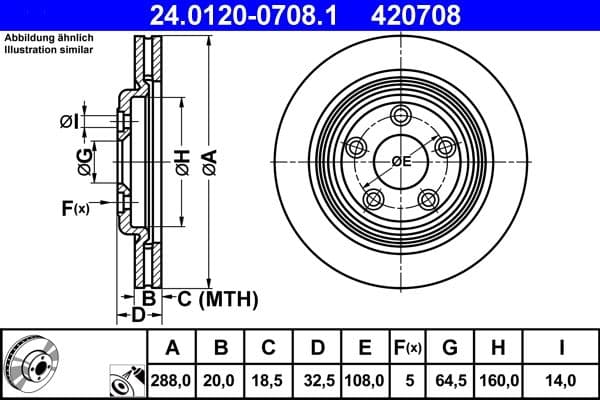 Disc frana ATE 24.0120-0708.1