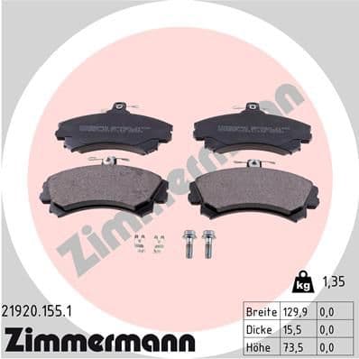 set placute frana,frana disc ZIMMERMANN 21920.155.1