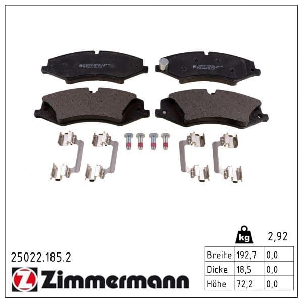 set placute frana,frana disc ZIMMERMANN 25022.185.2