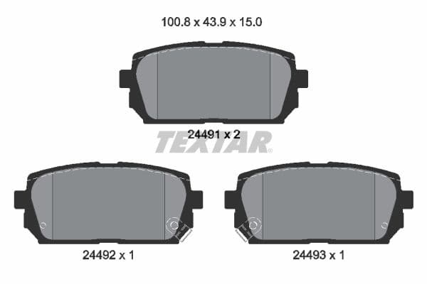 set placute frana,frana disc TEXTAR 2449101