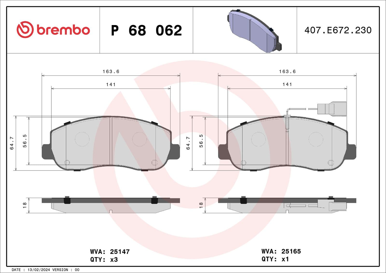 set placute frana,frana disc BREMBO PRIME LINE P 68 062