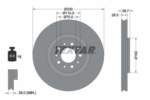 Disc frana TEXTAR PRO 92145103