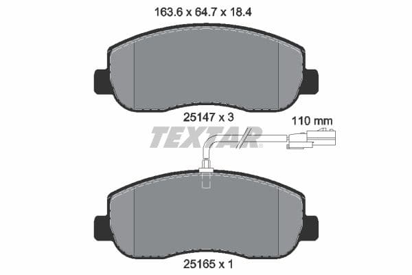 set placute frana,frana disc TEXTAR Q+ 2514701