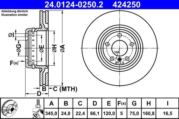 Disc frana ATE 24.0124-0250.2