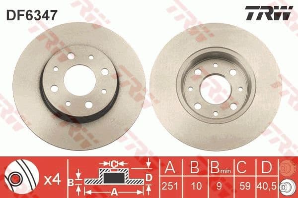Disc frana TRW DF6347