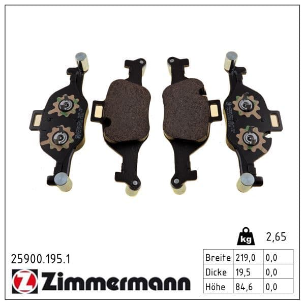 set placute frana,frana disc ZIMMERMANN 25900.195.1