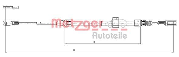Cablu, frana de parcare METZGER 10.9882