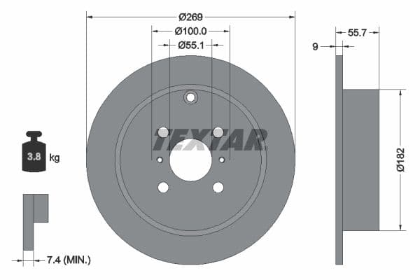 Disc frana TEXTAR PRO 92126203