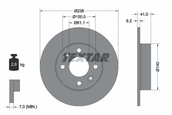 Disc frana TEXTAR 92036003
