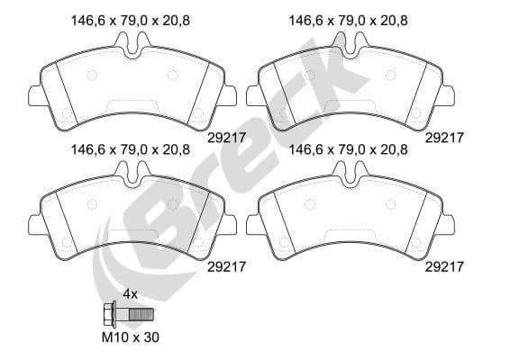 set placute frana,frana disc BRECK 29217 00 703 00
